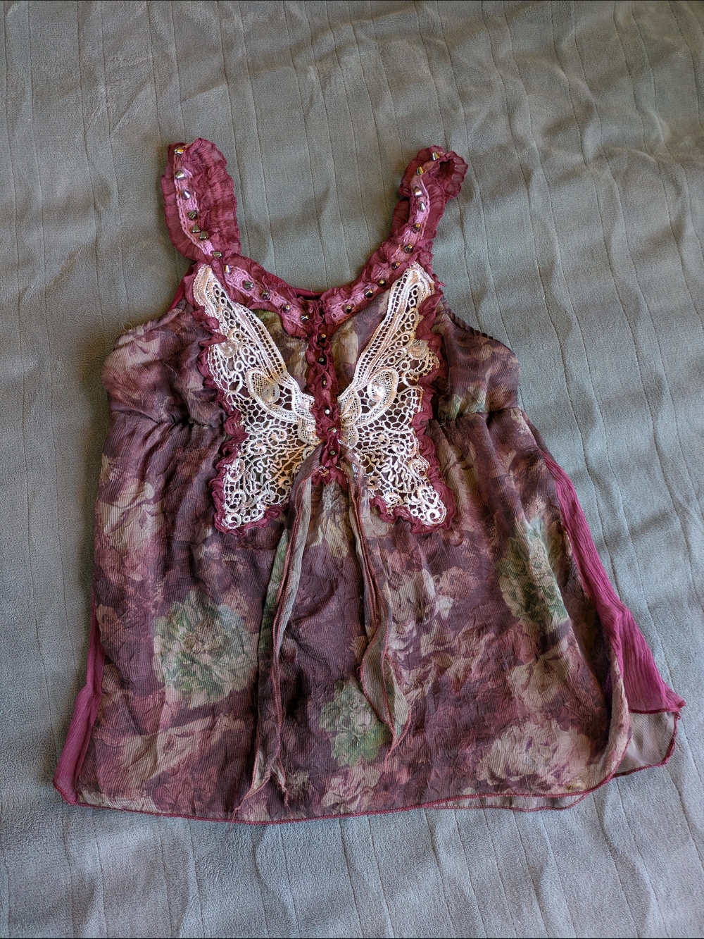 Pretty Angel Burgundy Tank Top